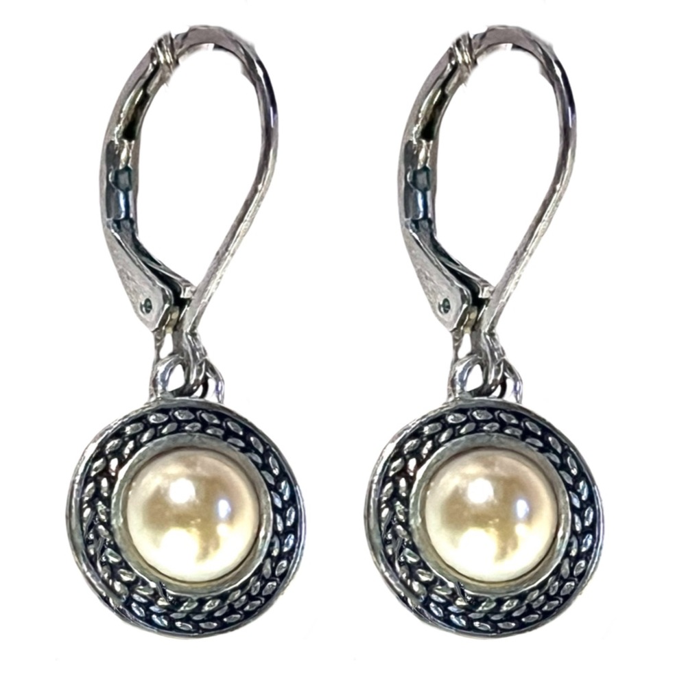 NAPIER • Pearl Drop Halo Tribal Boho Earrings